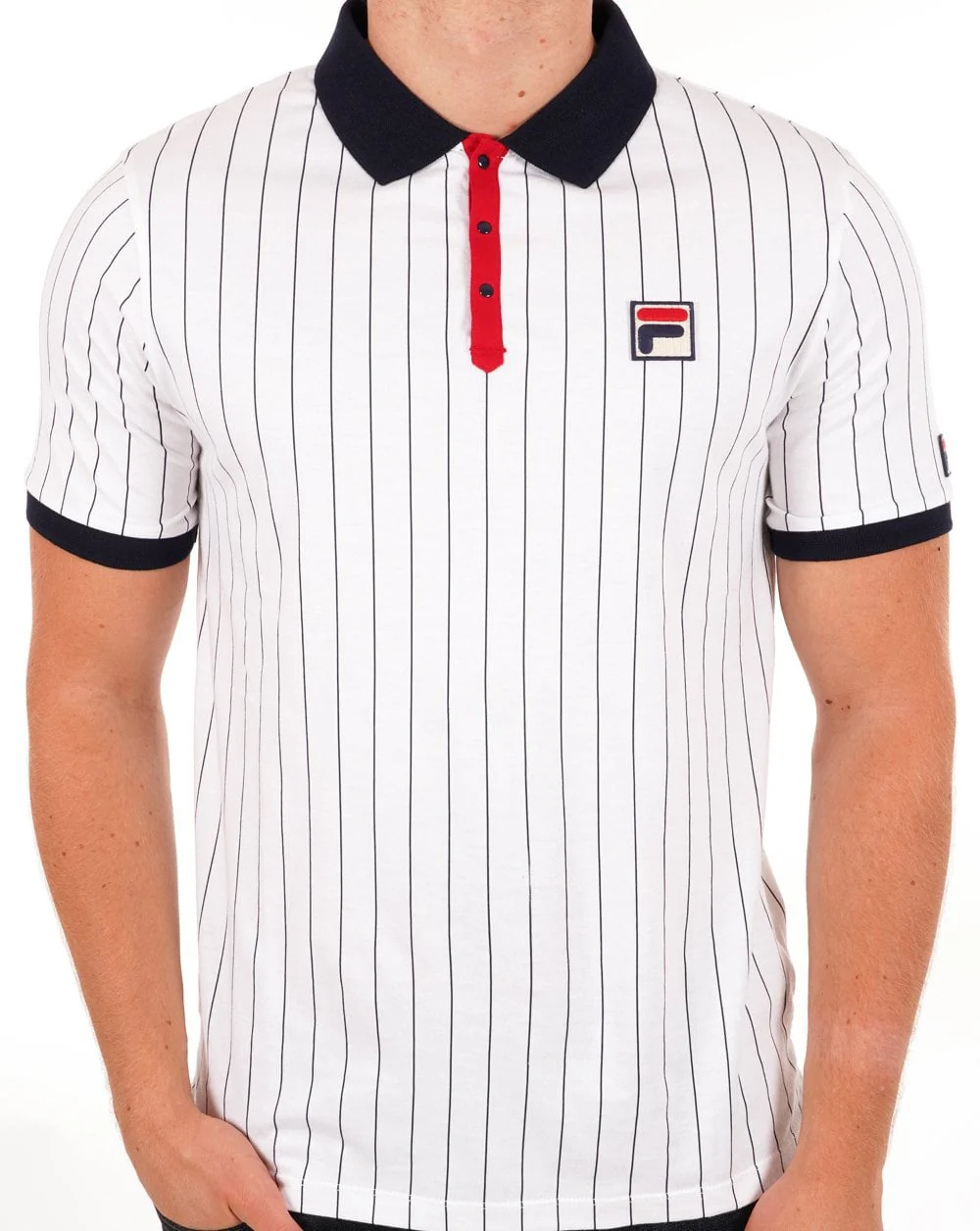 Fila Vintage Mk1 Pro Twin Badges Polo White - Image 3