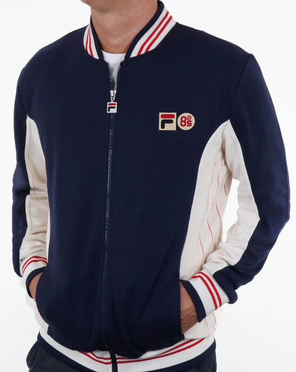 Fila Vintage Mk1 Settanta Twin Badge Track Top Navy/gardenia/red - Image 4