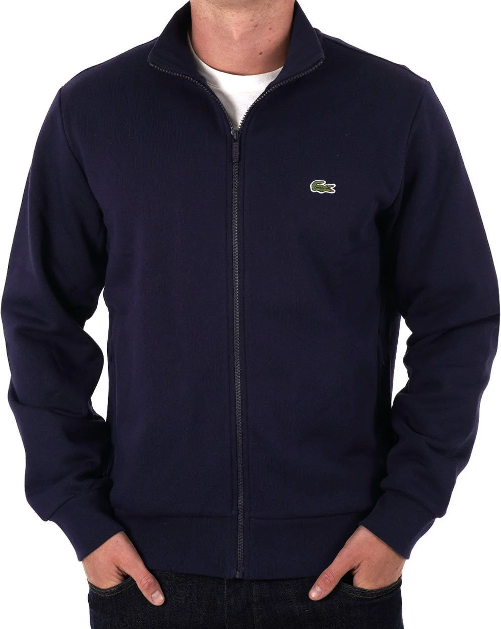 Lacoste Full Zip Track Top Navy - Image 3
