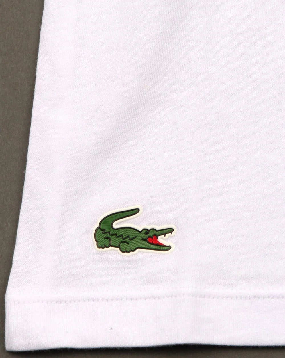 Lacoste Triple Pack Slim Fit Crew Tees White - Image 4
