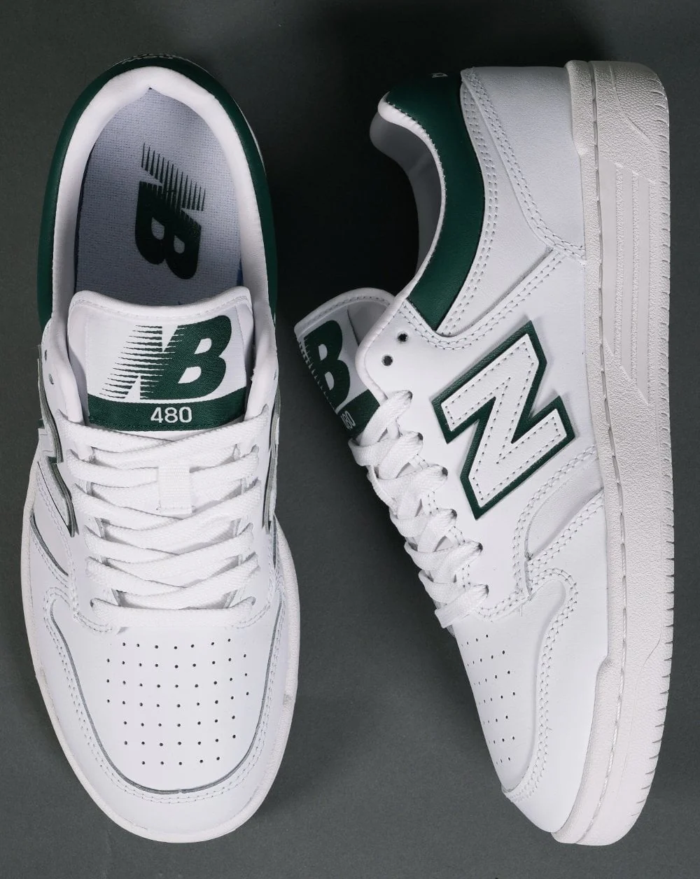 New Balance 480 Trainer White/Green - Image 4