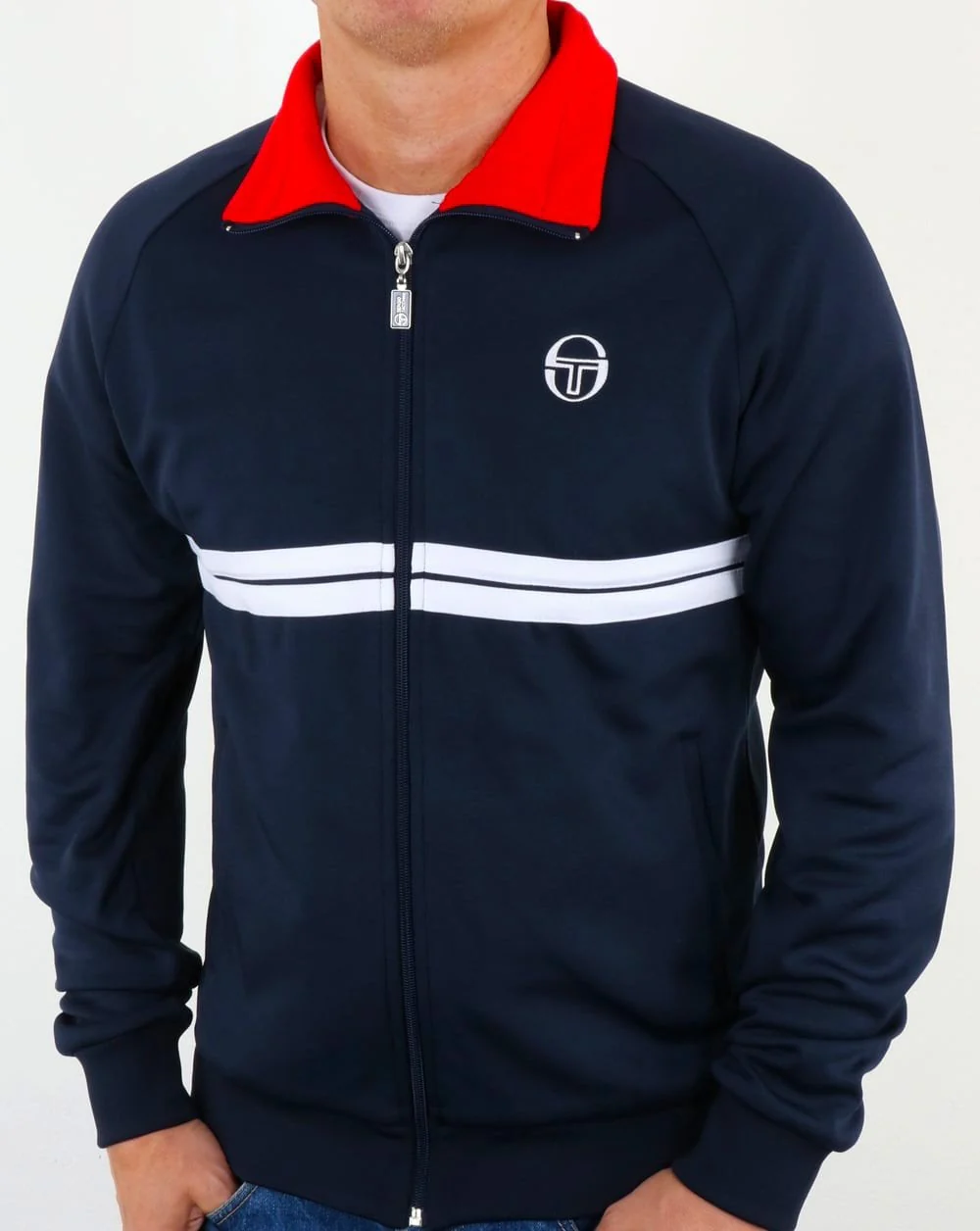 Sergio Tacchini Dallas Track Top Navy/Red/White - Image 4