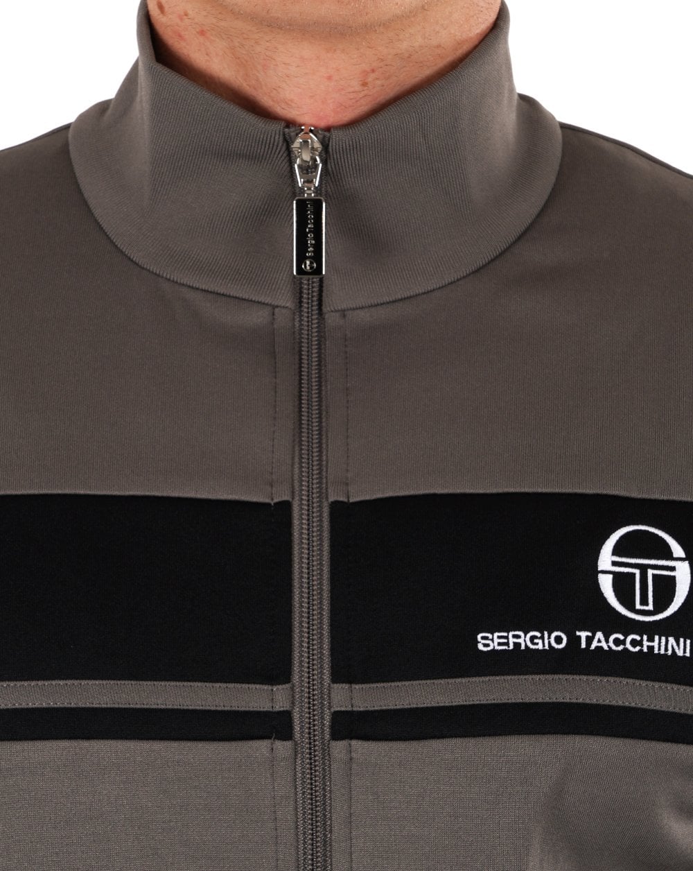 Sergio Tacchini Masters Track Top Grey Black - Image 3
