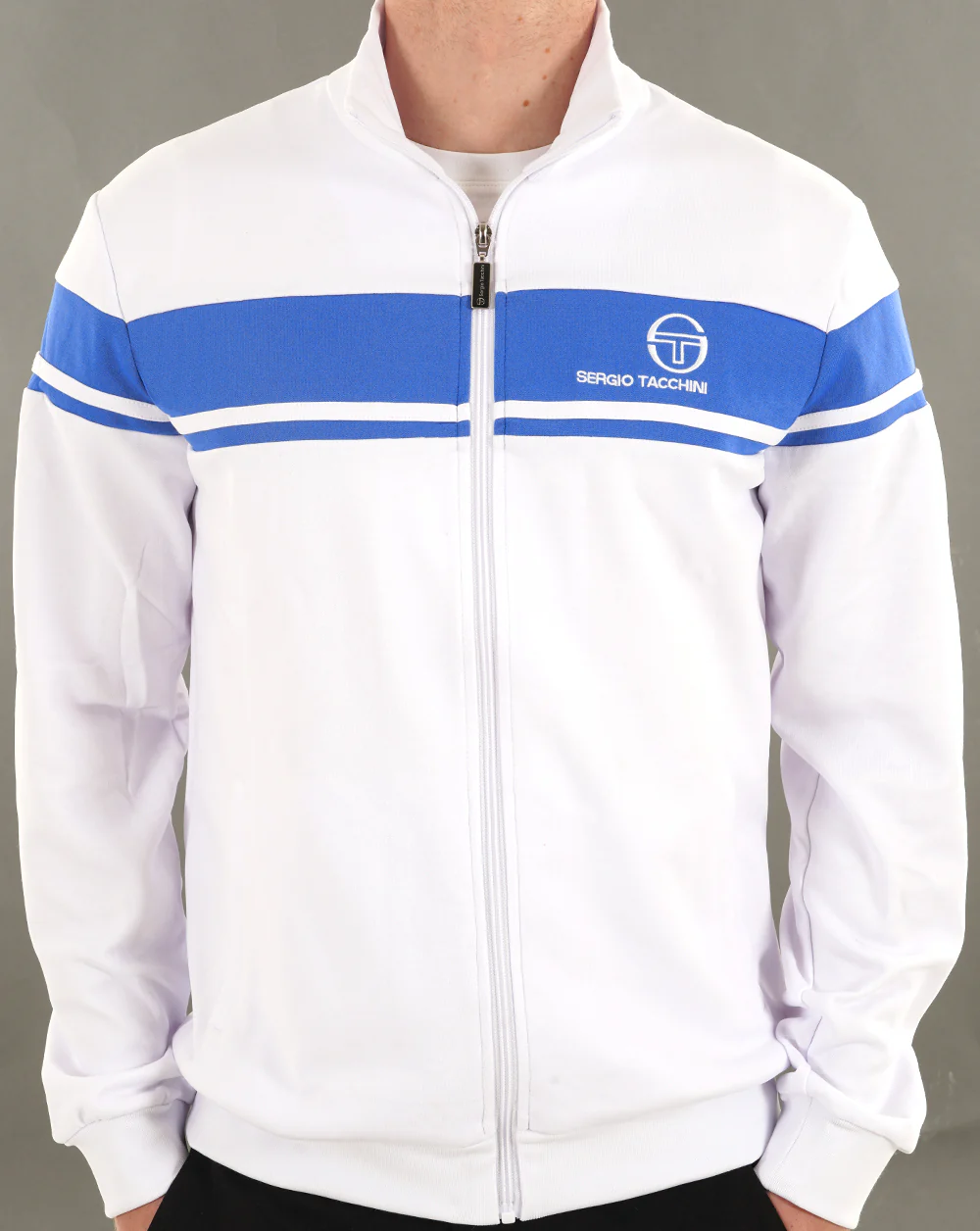 Sergio Tacchini Masters Track Top White/Blue - Image 3