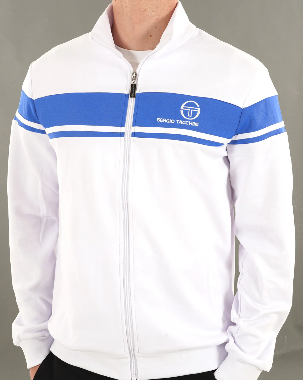 Sergio Tacchini Masters Track Top White/Blue - Image 4