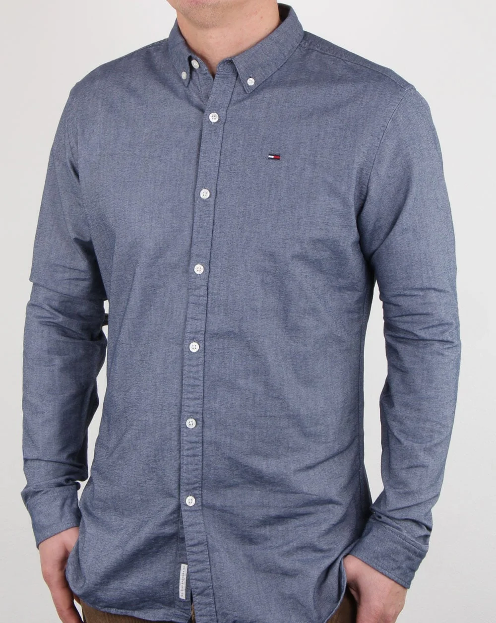 Tommy Hilfiger Cotton Oxford Shirt Navy - Image 3